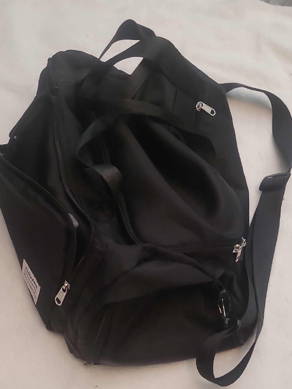 Black Men's Travel Duffel Bag with Shoulder Strap
